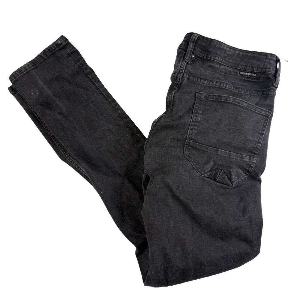 Projek Raw Hiri Skinny Jeans Mens 30x31 Black Stretch Denim Slim Dark Wash
